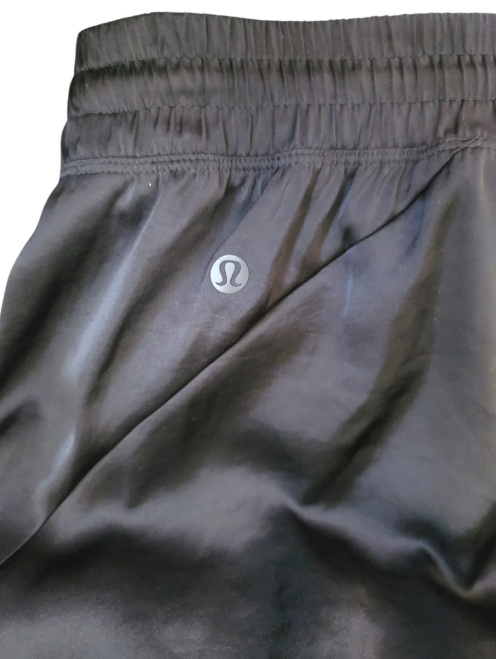 Lululemon Black Satin Glide Slip Away Skirt, 10, Flowy, Breezy, Sleek, Sporty